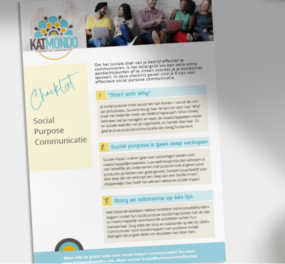 Katmondo Checklist Social Purpose Communicatie